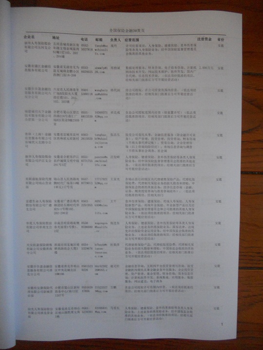 中國(guó)保險(xiǎn)業(yè)企業(yè)黃頁(yè)可開(kāi)展精準(zhǔn)營(yíng)銷(xiāo)，電話營(yíng)銷(xiāo)、郵件營(yíng)銷(xiāo)、傳真營(yíng)銷(xiāo)等等多管齊下，圓您銷(xiāo)售冠軍夢(mèng)